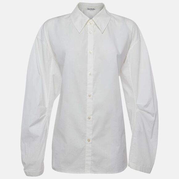 Acne Studios Tops - Acne Studios White Cotton Poplin Button Up Cut Out Shirt M
